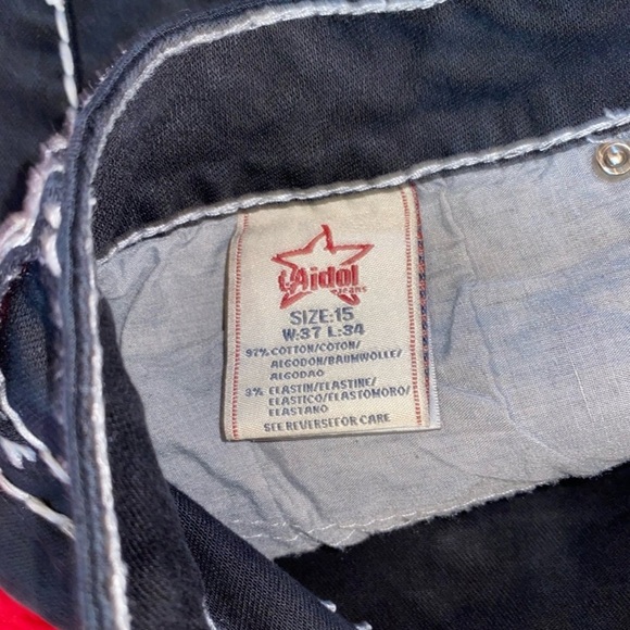 LA IDOL crystal detail Bootcut jeans in black Sz 15 - Picture 5 of 10